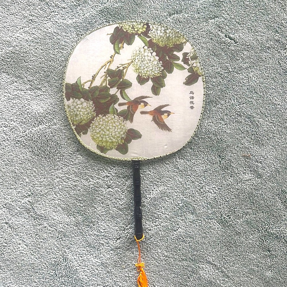 Vintage Chinese Silk Fan Hand Painted